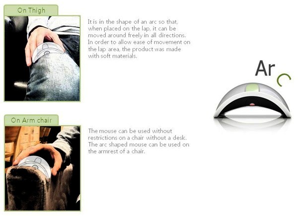 Arc Mouse, компьютерная мышь для работы на неровных поверхностях Arc Mouse, компьютерная мышь для работы на неровных поверхностях