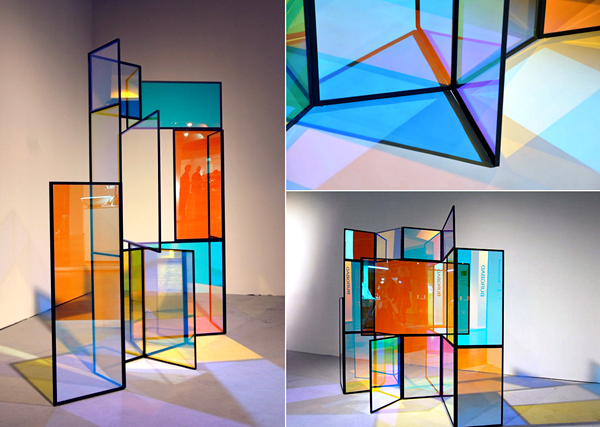 Креативная ширма из дихроичного стекла, проект Камиллы Рихтер (Camilla Richter)