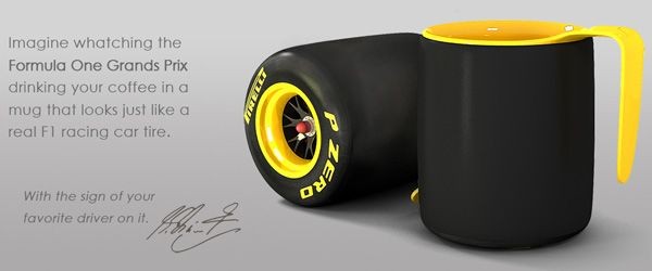 Pirelli coffee mug. Концептуальная кружка для фанатов Formula One