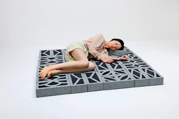 Soft Blocks, мягкая мебель из модулей-кирпичей