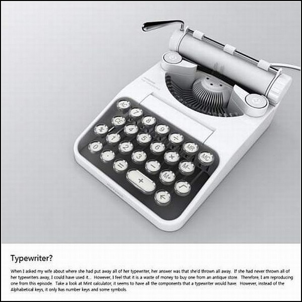 Mint Calculator Typewriter