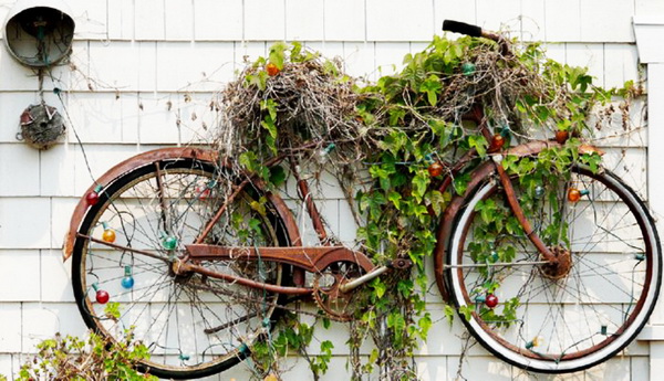 велосипед в саду