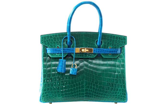 Сумка из кожи крокодила изумрудного цвета от модного дома Hermès Сумка из кожи крокодила изумрудного цвета от модного дома Hermès