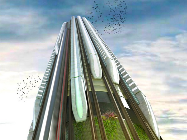 Hyper-Speed Vertical Train Hub – небоскреб-вокзал для поездов. Источник фото: eVolo 2014