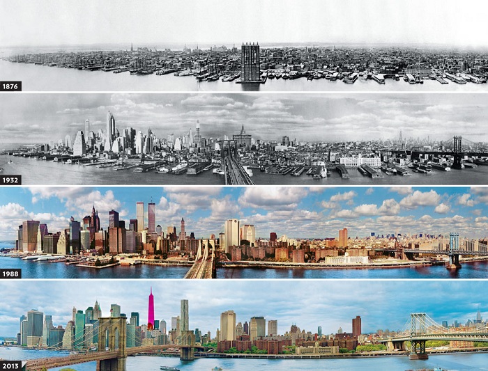 Как изменился Нью-Йорк за 140 лет.