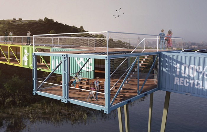 Мост, который построят из морских контейнеров.