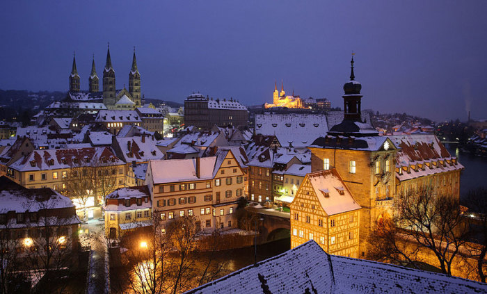 Немецкий город зимой.