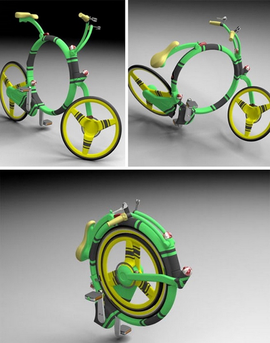Концепт велосипепеда: Locust Flexible Folding Bicycle.