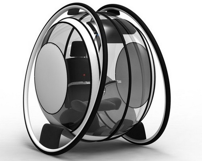 2020 Futuristic Single Person Vehicle Concept - пузырь на дороге. 2020 Futuristic Single Person Vehicle Concept - пузырь на дороге.