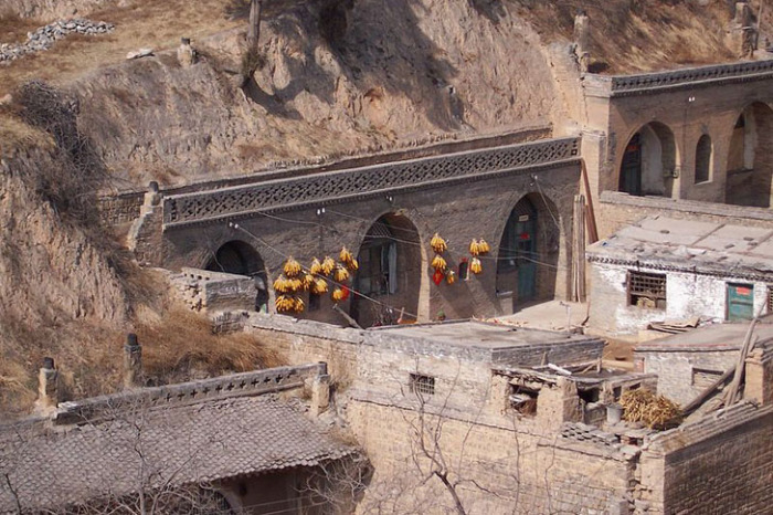 Пещерные дома в провинции Шэньси.
