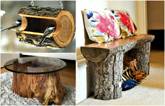 Чудесные идеи использования деревянных пней для декора дома и сада.