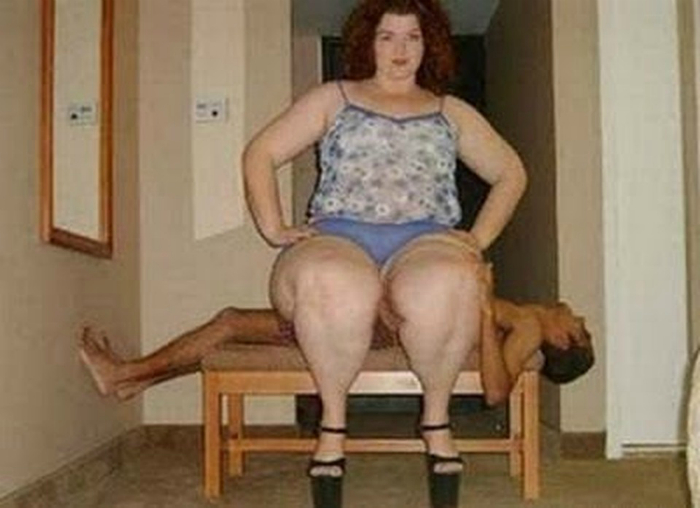 Крупная женщина и ее «стальной» муж. Крупная женщина и ее «стальной» муж.