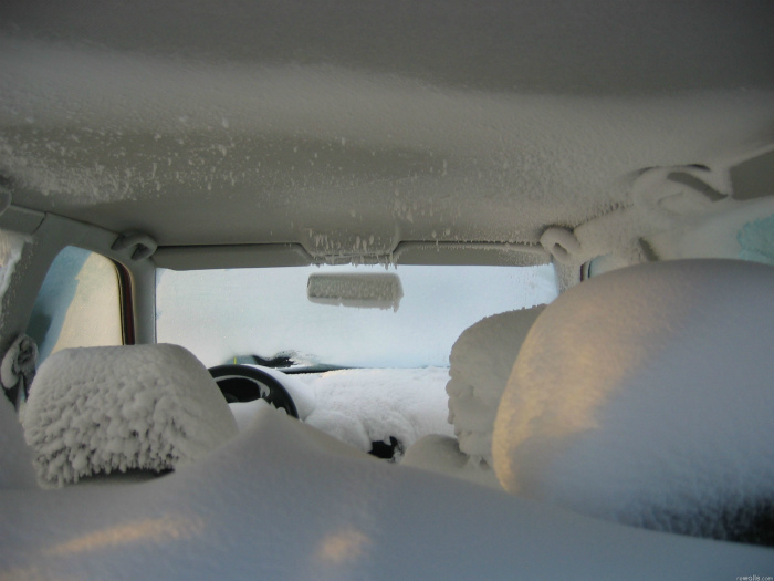 Зима в машине.