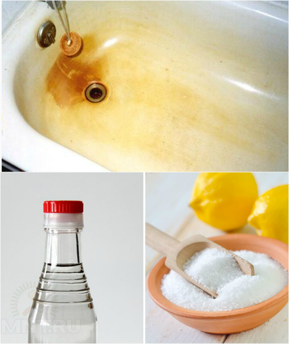 Эффективный способ очистки ванны и раковины от налета и ржавчины.