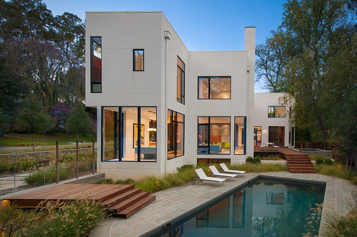 Хороший проект модульного дома с бассейном - отличное решение для дизайна дома.