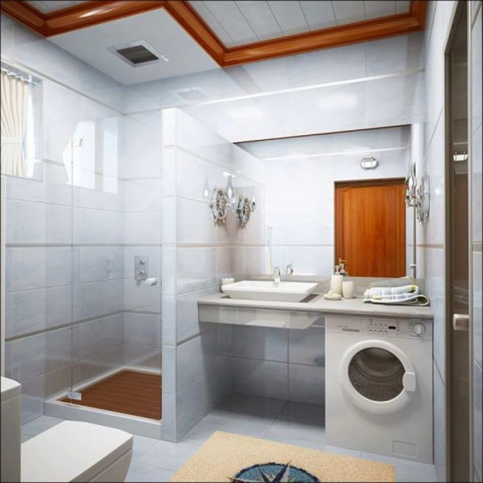 Современный интерьер ванной комнаты, в котором каждая деталь продуманно до мелочей