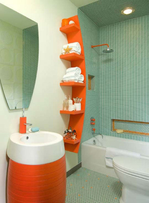 Акцентные элементы в ванной комнате — особый прием в интерьере помещения гарантирует прекрасный результат.