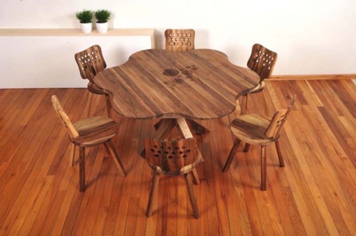 Дизайн обеденных столов из дерева.
