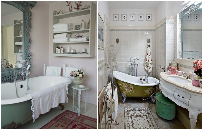 Романтические ванные комнаты.