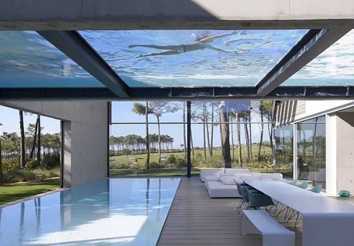 The Wall House в Португалии, в котором бассейн позволяет плавать «в воздухе».