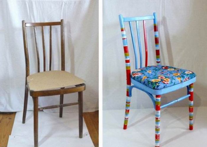 Старый стул: до и после.