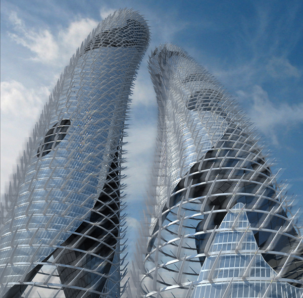 Проект здания Gullwing Twin Wind Towers от итальянских архитекторов