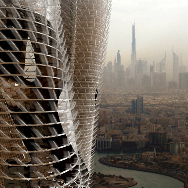 Проект здания Gullwing Twin Wind Towers от итальянских архитекторов