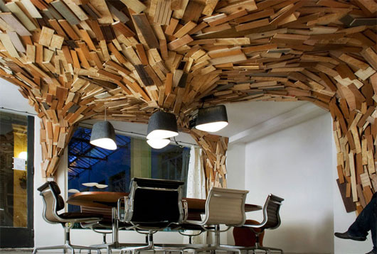Креативный интерьер офиса Wooden cave от Coudamy Design в Париже Креативный интерьер офиса Wooden cave от Coudamy Design в Париже