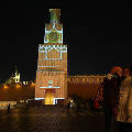 В Москве заработала световая проекция Спасской башни