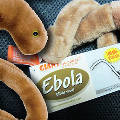 Люди встают в очереди за плюшевыми вирусами Эбола