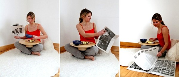 Пушистый ковер BreakfastRug со столиком для завтрака
