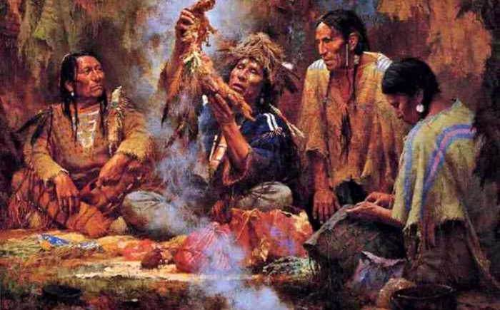 Ритуал високкан индейского племени алгонкинов