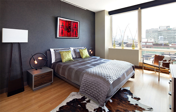 Коровий принт в интерьере спальни от Noha Hassan Designs.