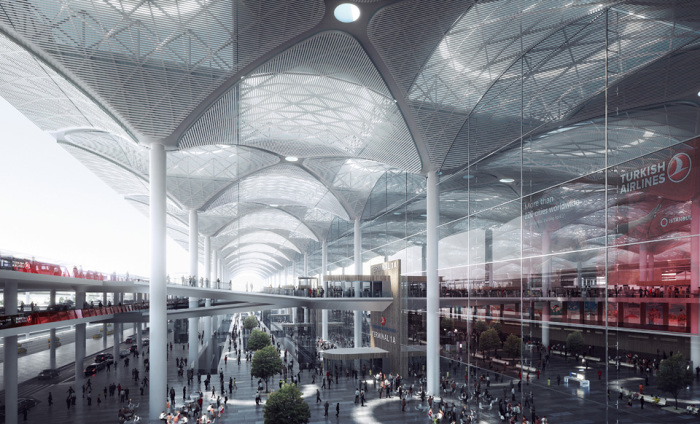 Куполообразный терминал будущего аэропорта в Турции.