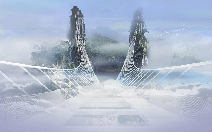 Стеклянный мост - архитекторский проект фирмы Haim Dotan.