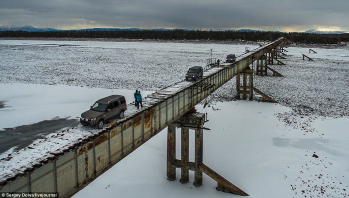 Куандинский мост на реке Витим (Россия).