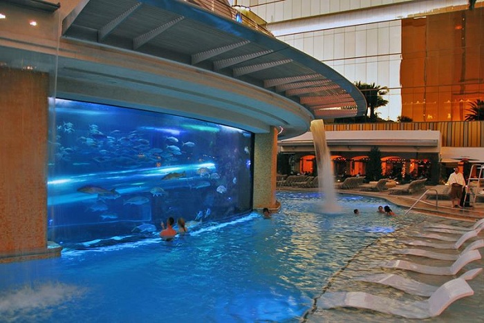 Уникальный бассейн, расположенный на территории отеля Golden Nugget.