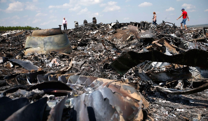 На місці збитого лайнера, що летів рейсом MH17.