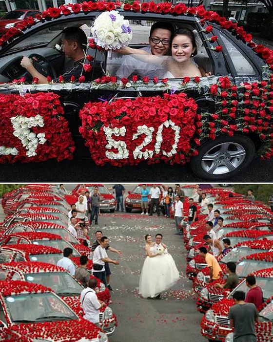 Свадьба с 99 999 розами.