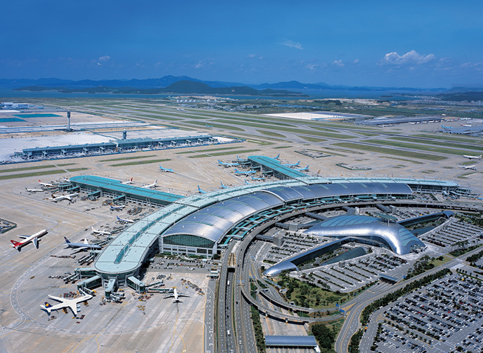 Международный аэропорт в Инчхоне с высоты птичьего полета