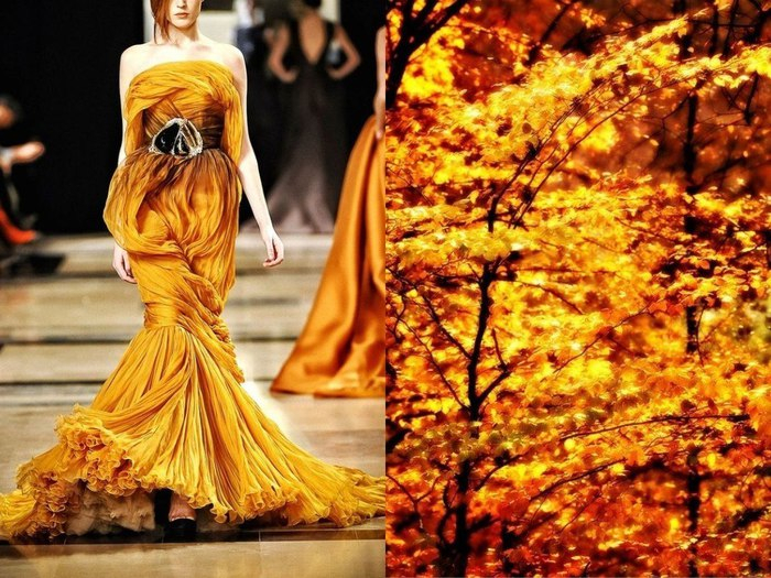 Необычное платье Золото листвы  в проекте Fashion & Nature.