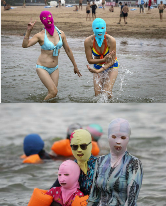 Забавные пляжные маски.