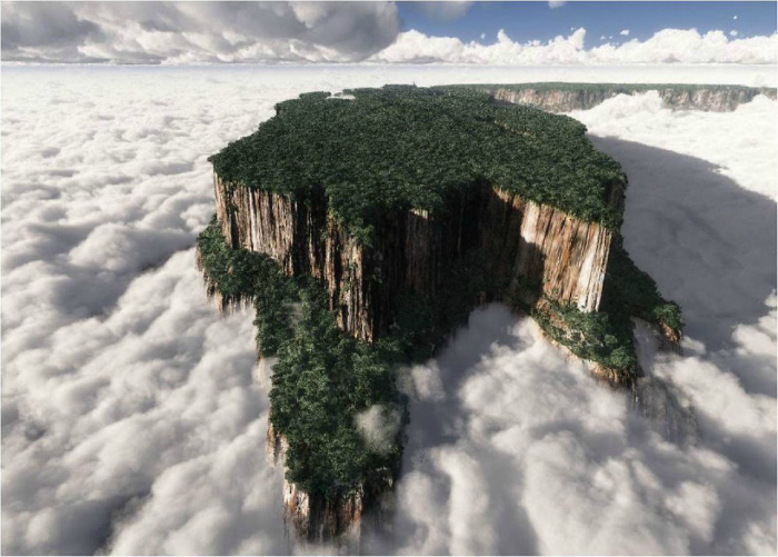 Гора, которая имеет плоскую вершину, на которой можно увидеть маленькие водопады, естественные выложенные кварцем бассейны и место, где встречаются границы Венесуэлы, Бразилии и Гайаны.