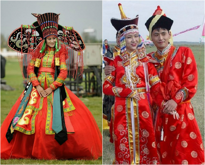 Монгольские традиционные свадебные костюмы.