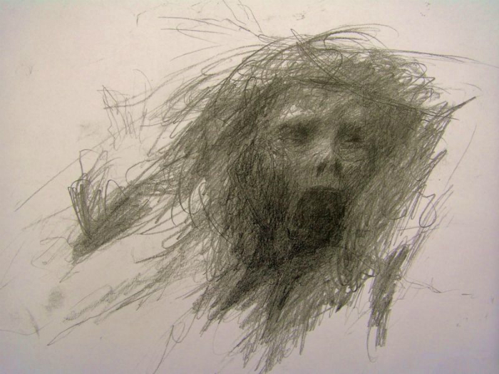Рисунок человека, страдающего шизофренией.