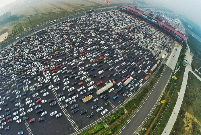 Загруженные дороги Китая.